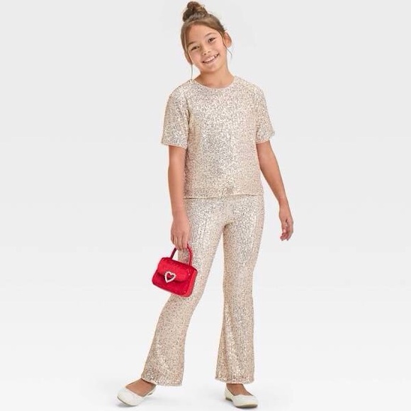 Cat & Jack | Rose Gold Sequin Party Blouse - Picture 2 of 2